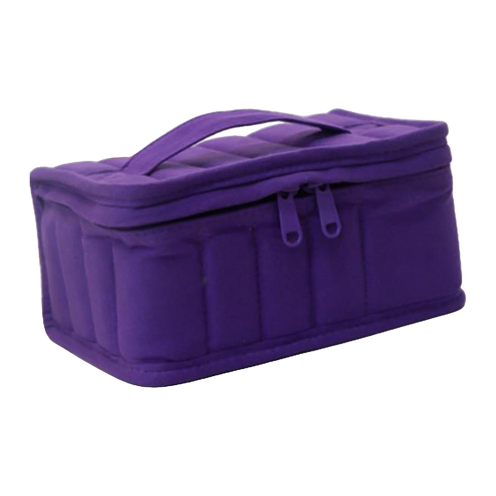 Essential Oil Storage Case Nailpolish Bag Suitcase 16 Bottles Home Purple
