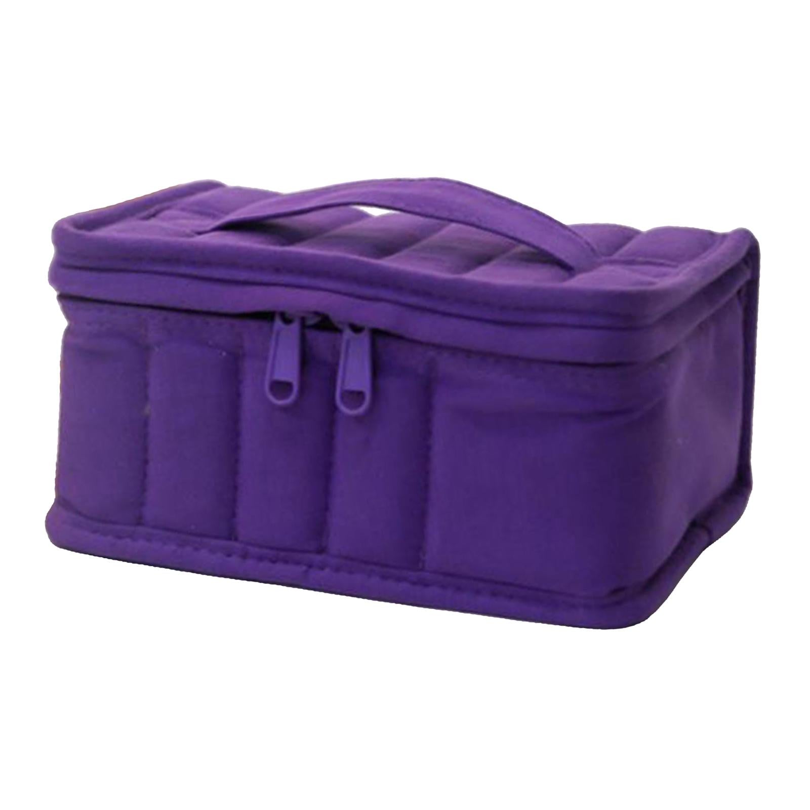 Essential Oil Storage Case Nailpolish Bag Suitcase 16 Bottles Home Purple