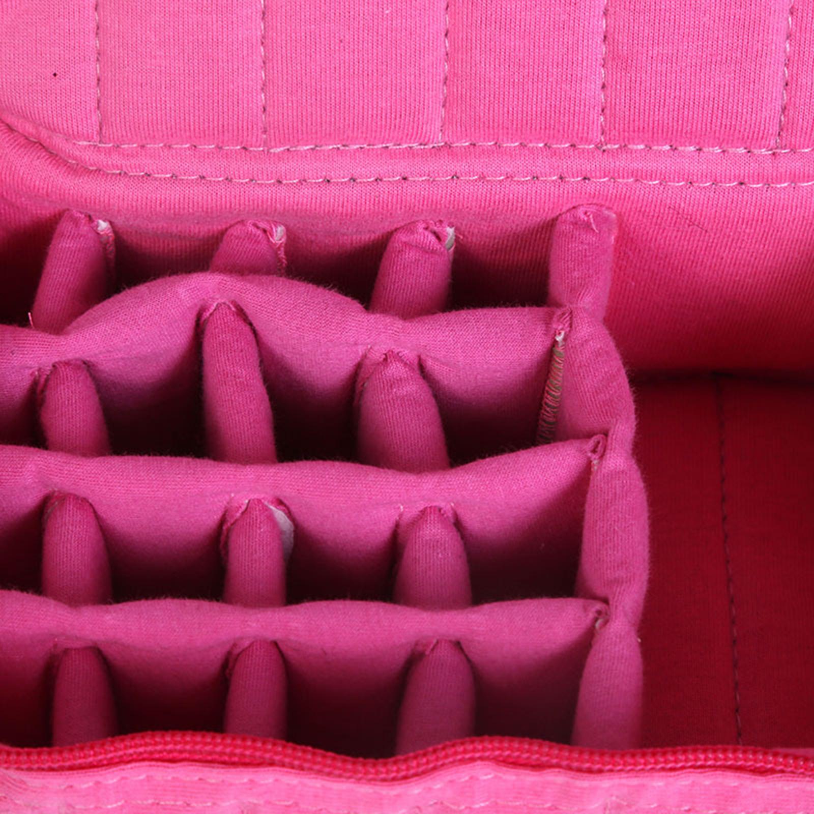 Essential Oil Storage Case Nailpolish Bag Suitcase 16 Bottles Home Pink