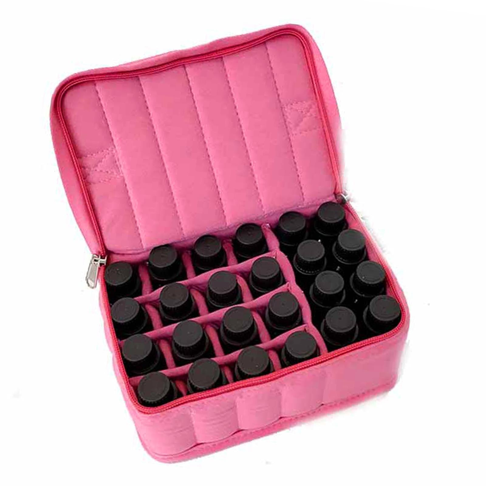 Essential Oil Storage Case Nailpolish Bag Suitcase 16 Bottles Home Pink