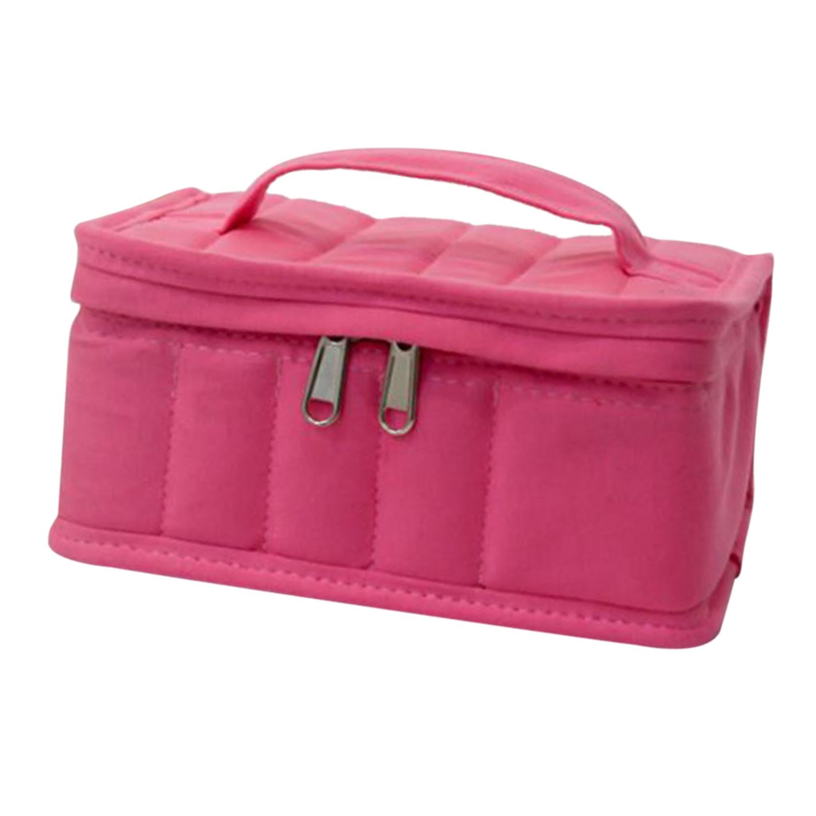Essential Oil Storage Case Nailpolish Bag Suitcase 16 Bottles Home Pink