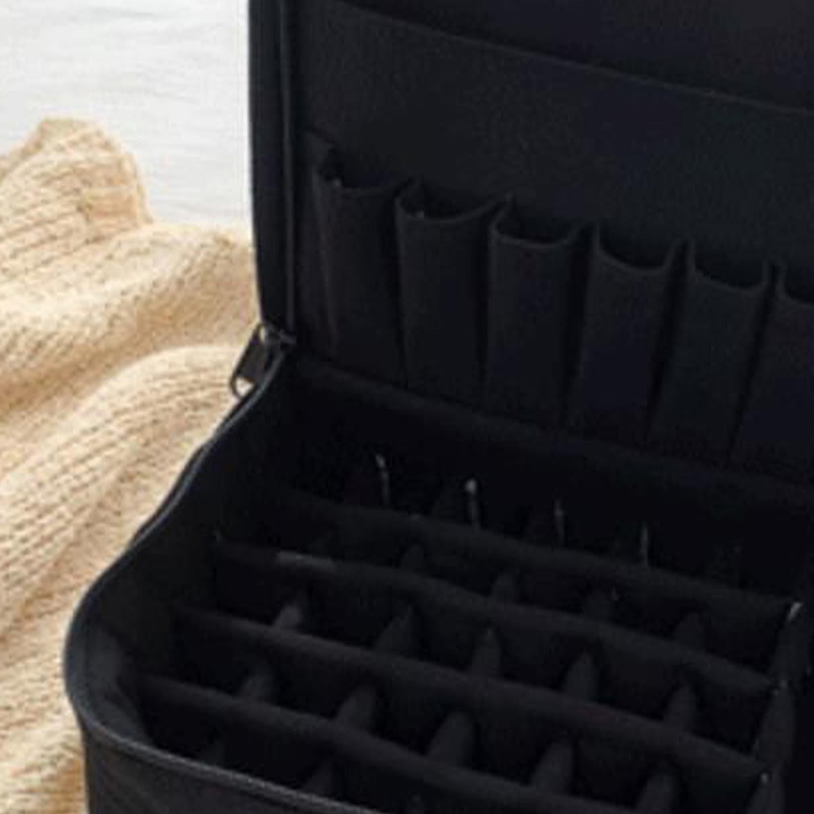 Essential Oil Storage Bag Nail Polish Storage Box Travel Holder for Travel Black