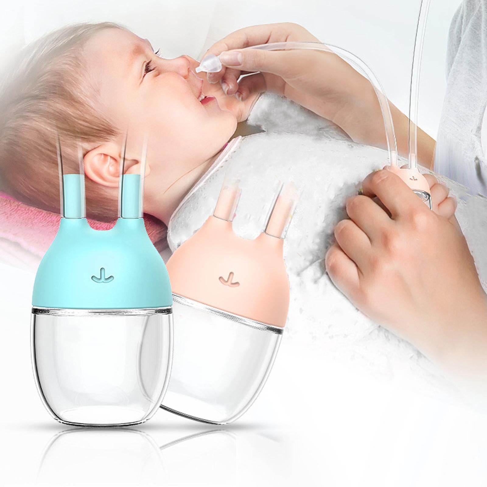 Baby Nose Cleaner Silicone Vacuum Newborns Nose Sucker Soft Pink