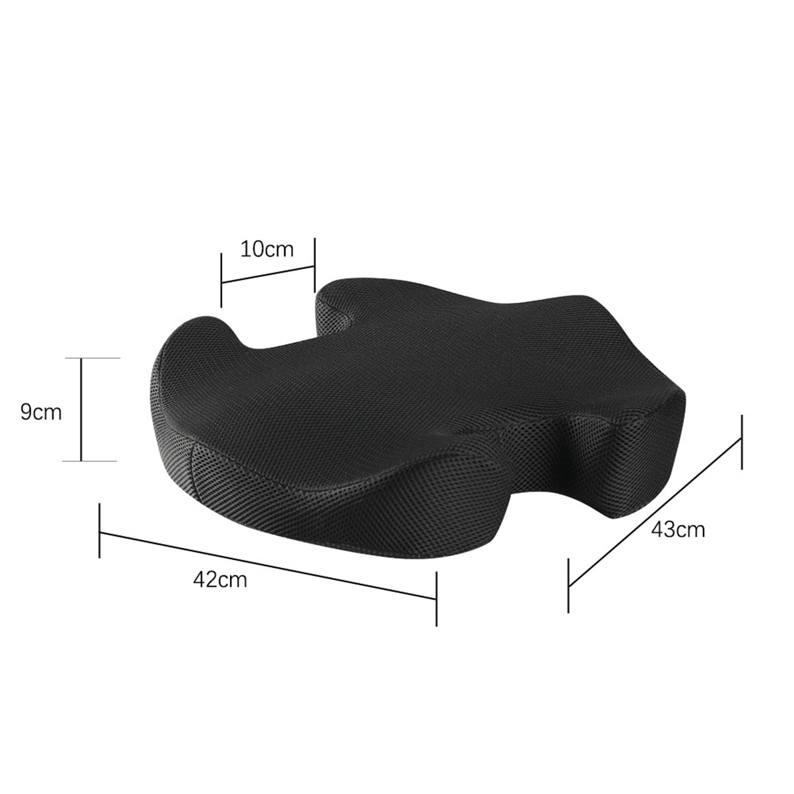 Memory Foam Seat Cushion Washable Cover Comfort for Office Vertebrae Massage Black Mesh