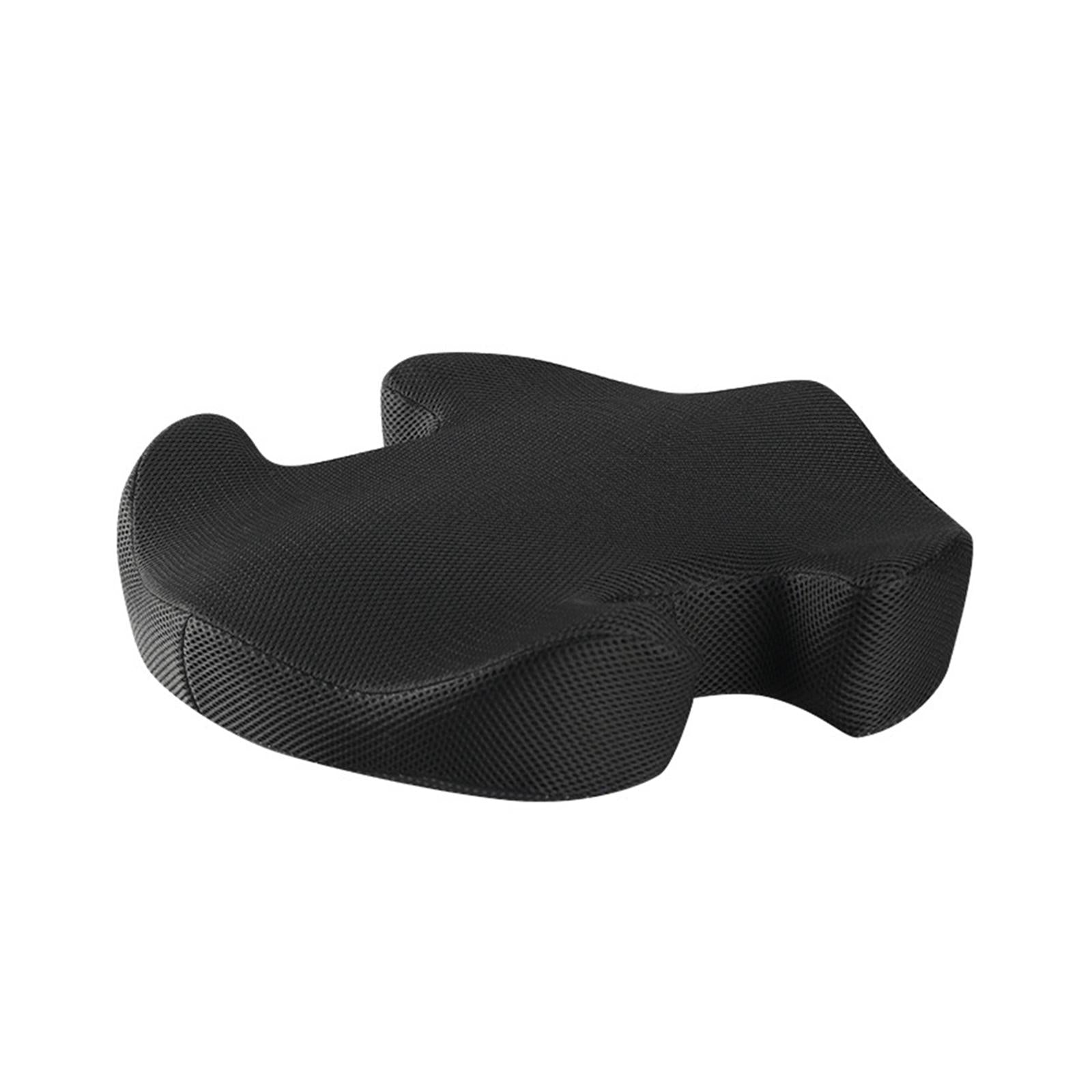 Memory Foam Seat Cushion Washable Cover Comfort for Office Vertebrae Massage Black Mesh