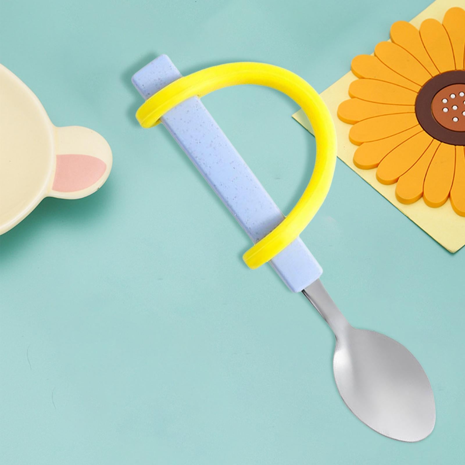 Anti-Shake Eating Aid Tableware Silicone Eating Tool Spoon with Strap