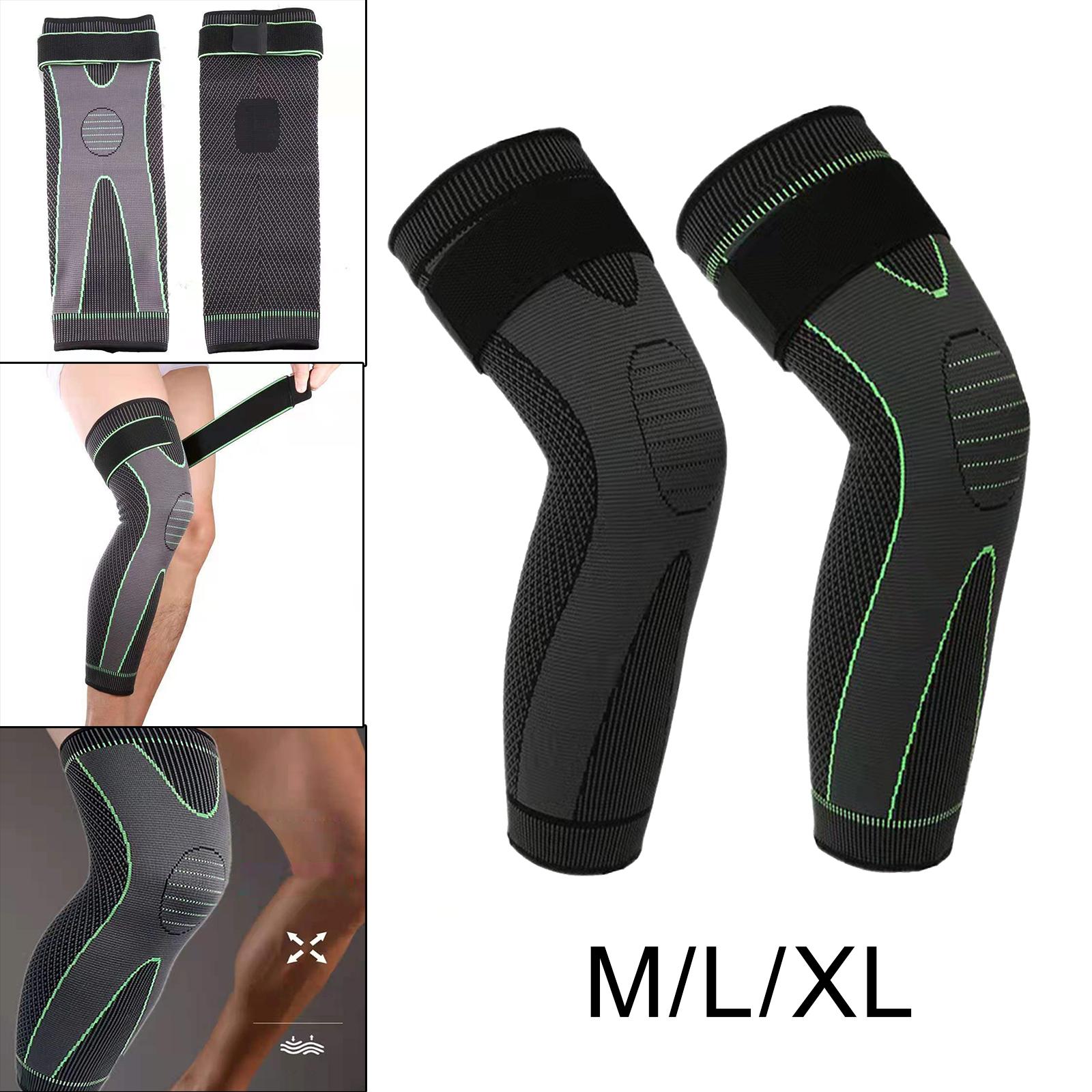 Knee Support Brace Pressure Bandage Knee Pads Meniscus Tear Sports Green M