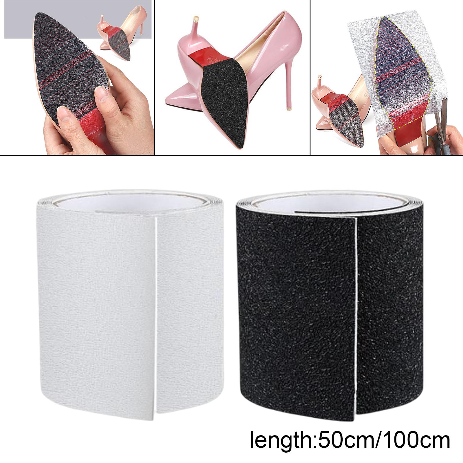 Sole Sticker Self-Stick Shoe bottoms Anti-Slip for High Heels Black 10x50cm
