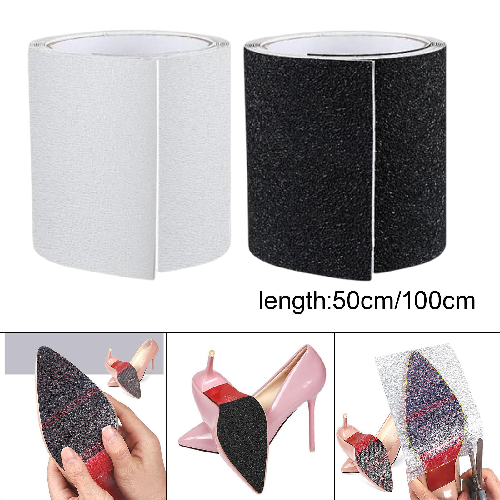 Sole Sticker Self-Stick Shoe bottoms Anti-Slip for High Heels Black 10x50cm