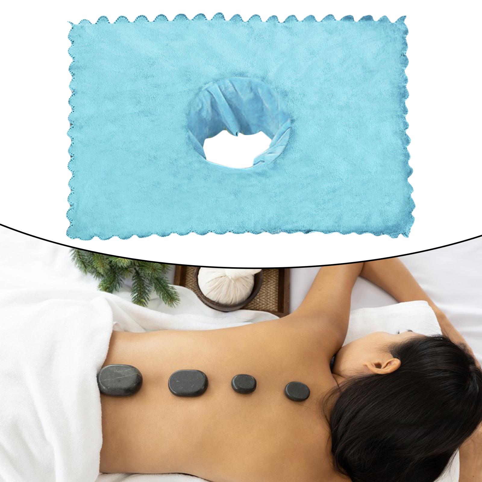 Massage Table Sheet Covers with Face Breath Hole Skin Care for Massage Bed Blue