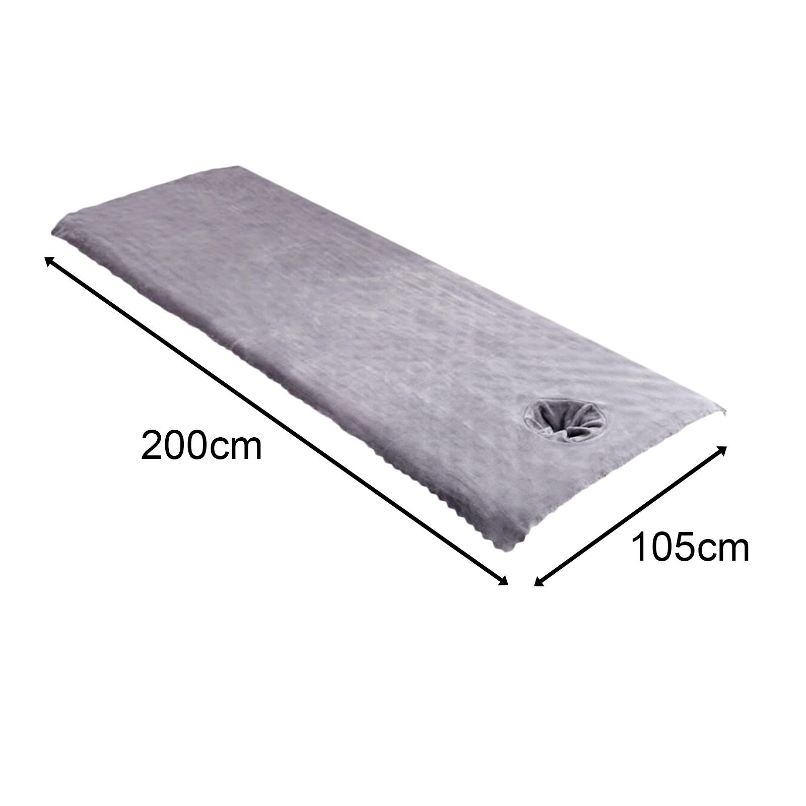 Massage Table Sheet Covers with Face Hole Polyester Fiber for Massage Bed Light Gray