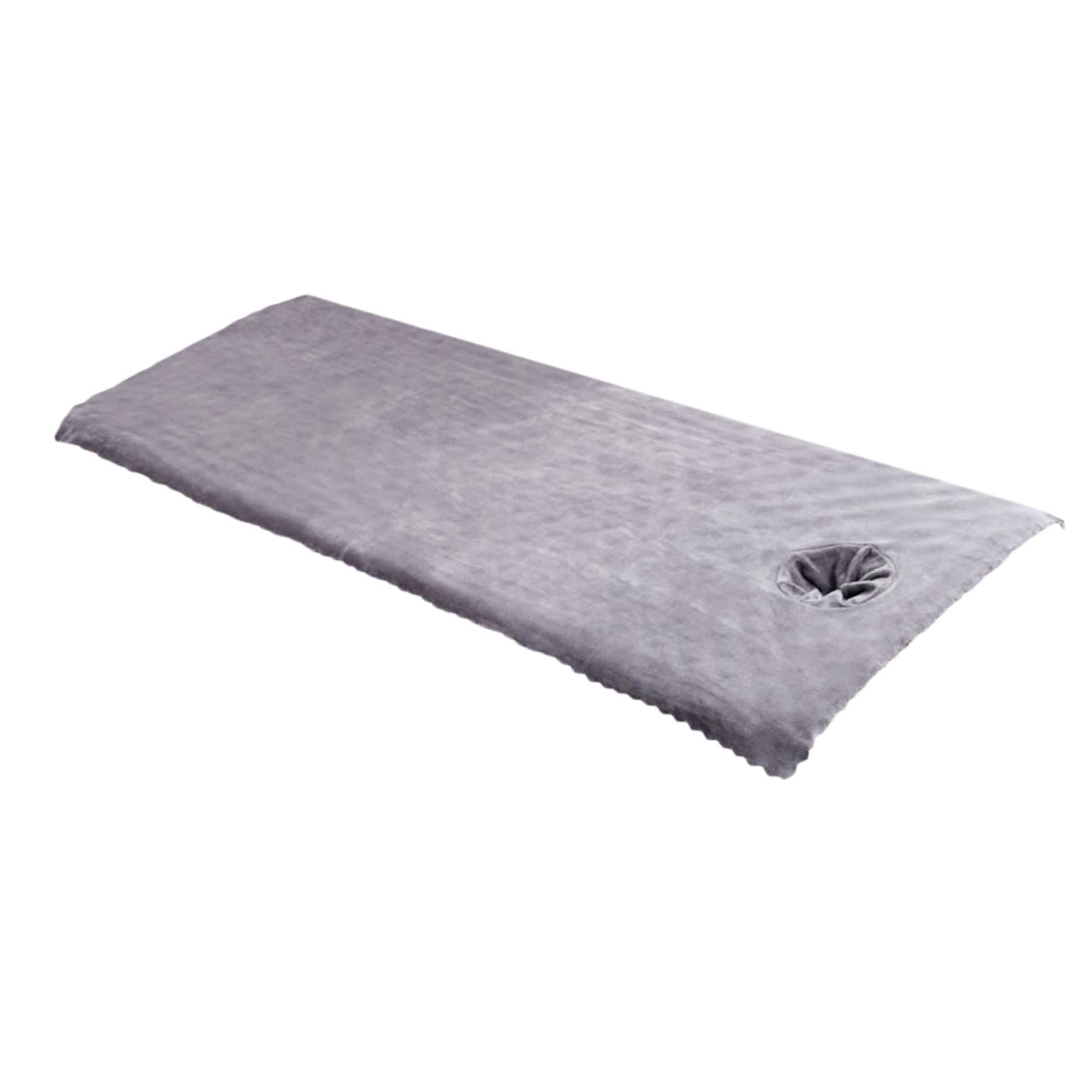 Massage Table Sheet Covers with Face Hole Polyester Fiber for Massage Bed Light Gray