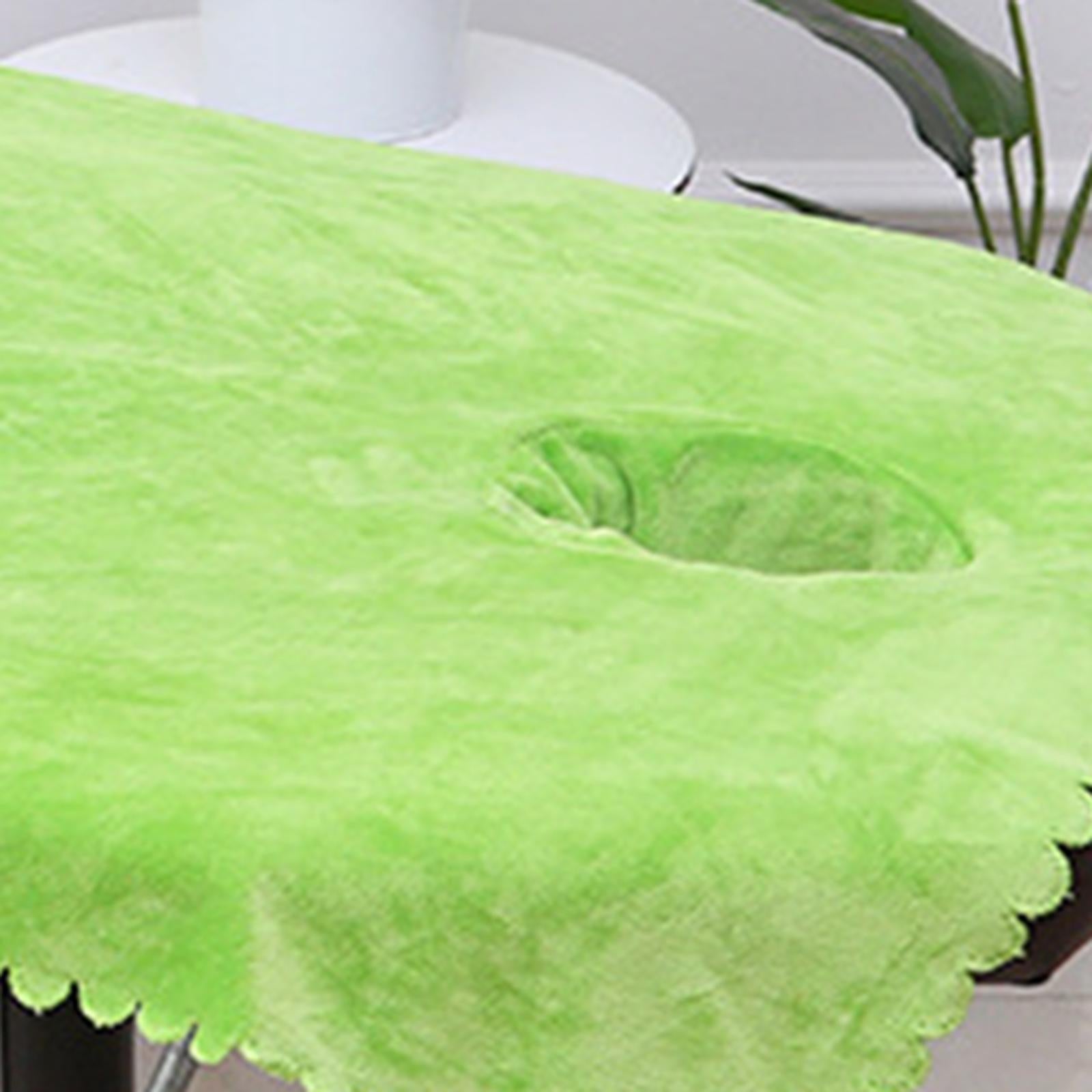 Massage Table Sheet Covers with Face Hole Polyester Fiber for Massage Bed Green