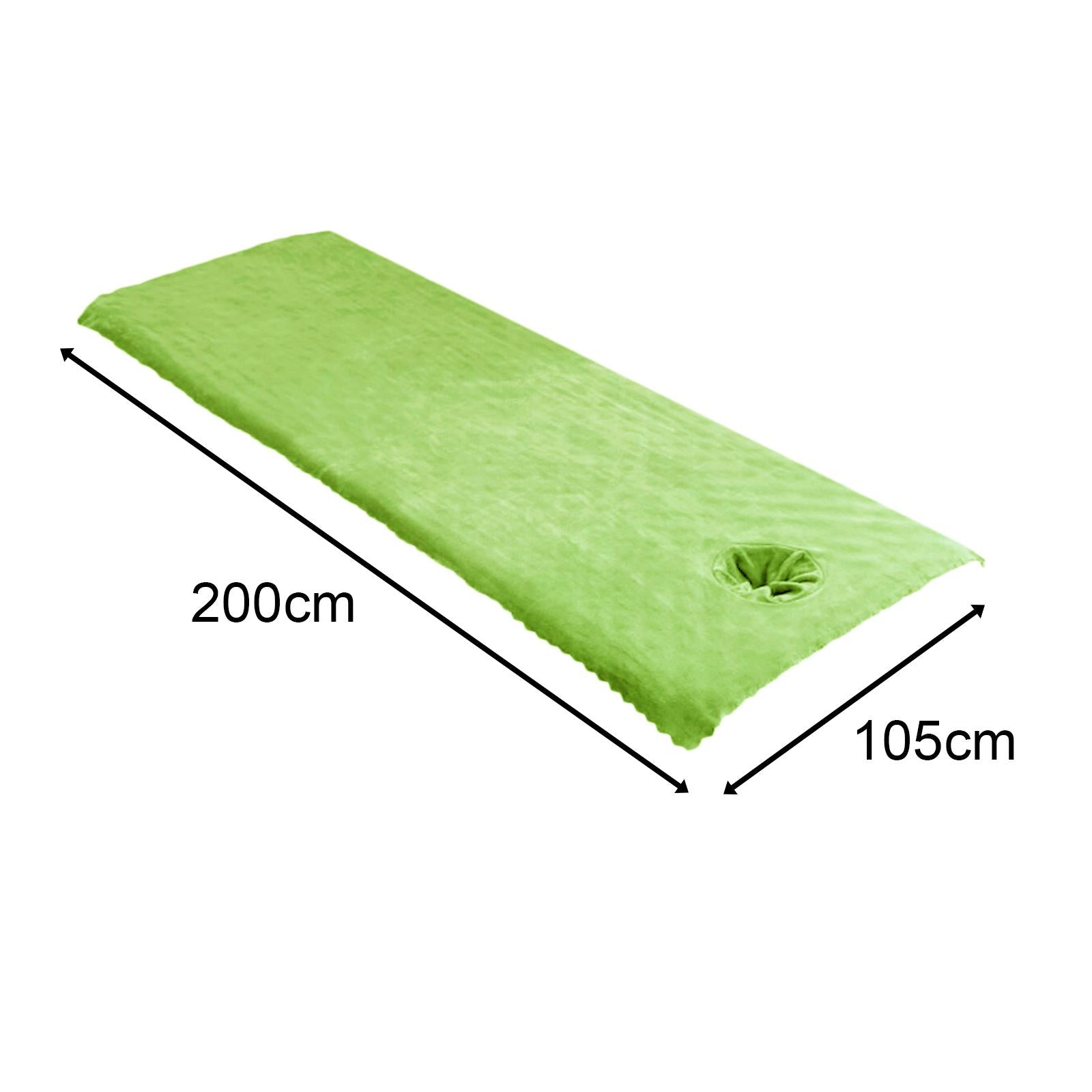 Massage Table Sheet Covers with Face Hole Polyester Fiber for Massage Bed Green