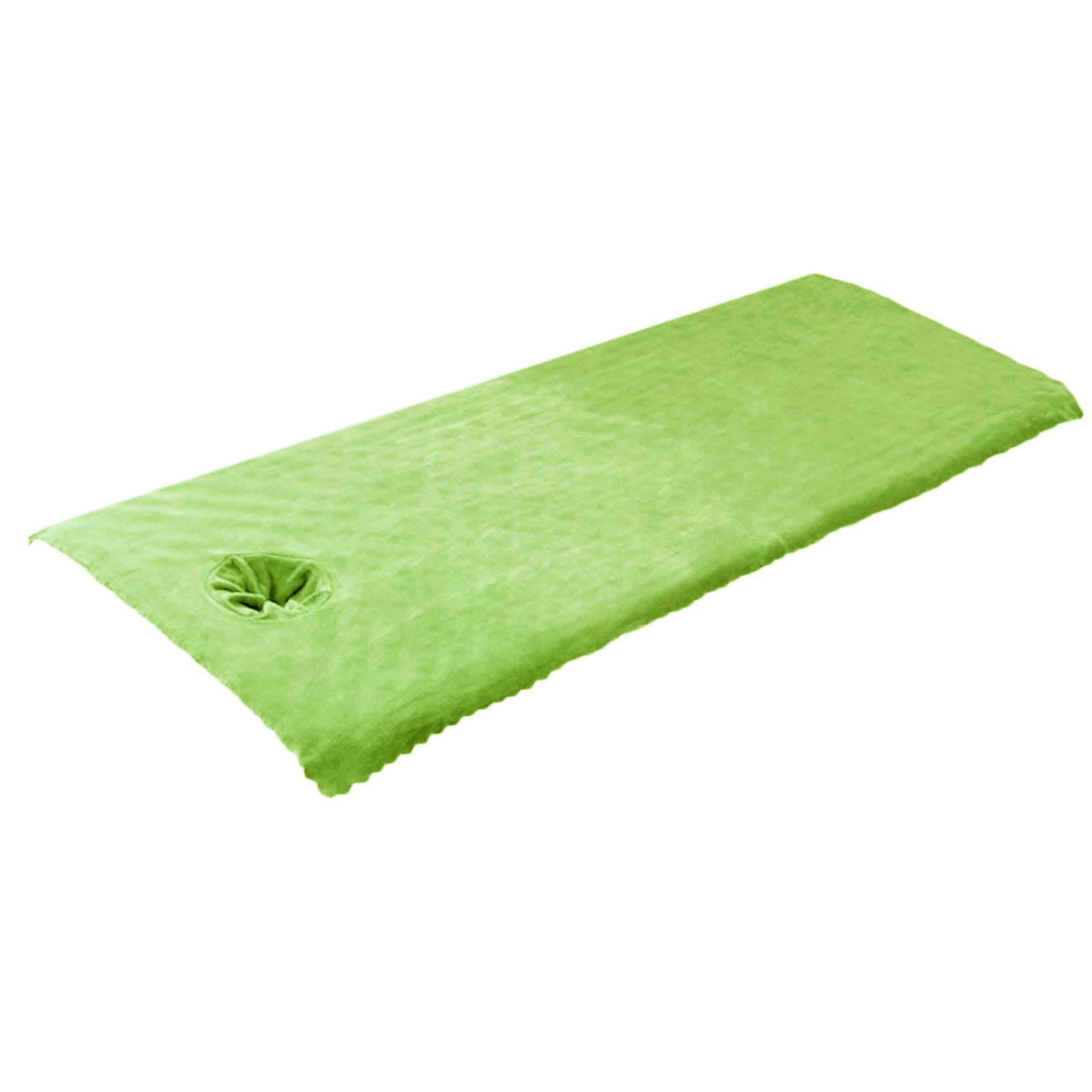 Massage Table Sheet Covers with Face Hole Polyester Fiber for Massage Bed Green