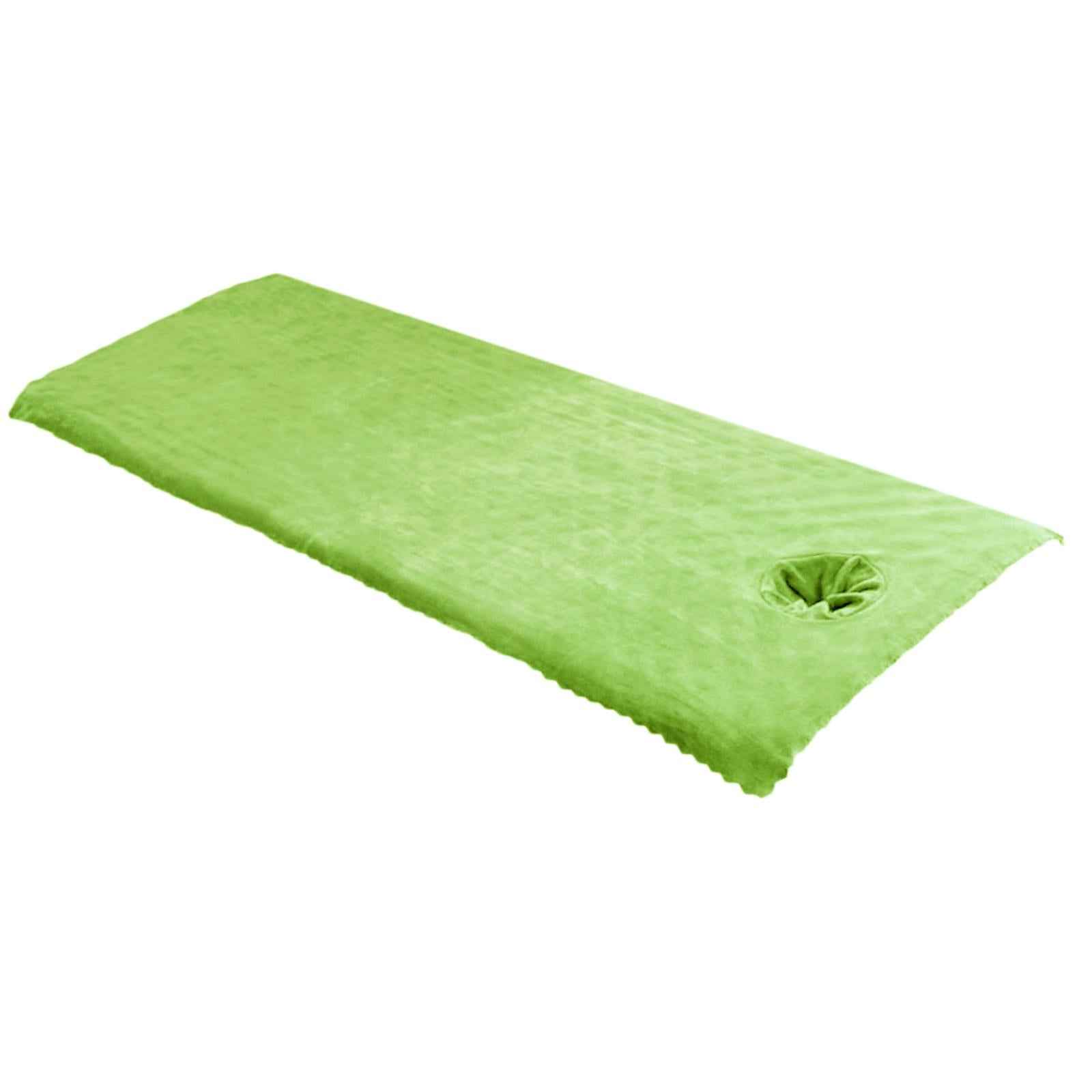 Massage Table Sheet Covers with Face Hole Polyester Fiber for Massage Bed Green