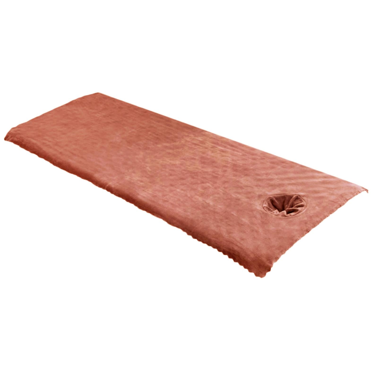 Massage Table Sheet Covers with Face Hole Polyester Fiber for Massage Bed Coffee