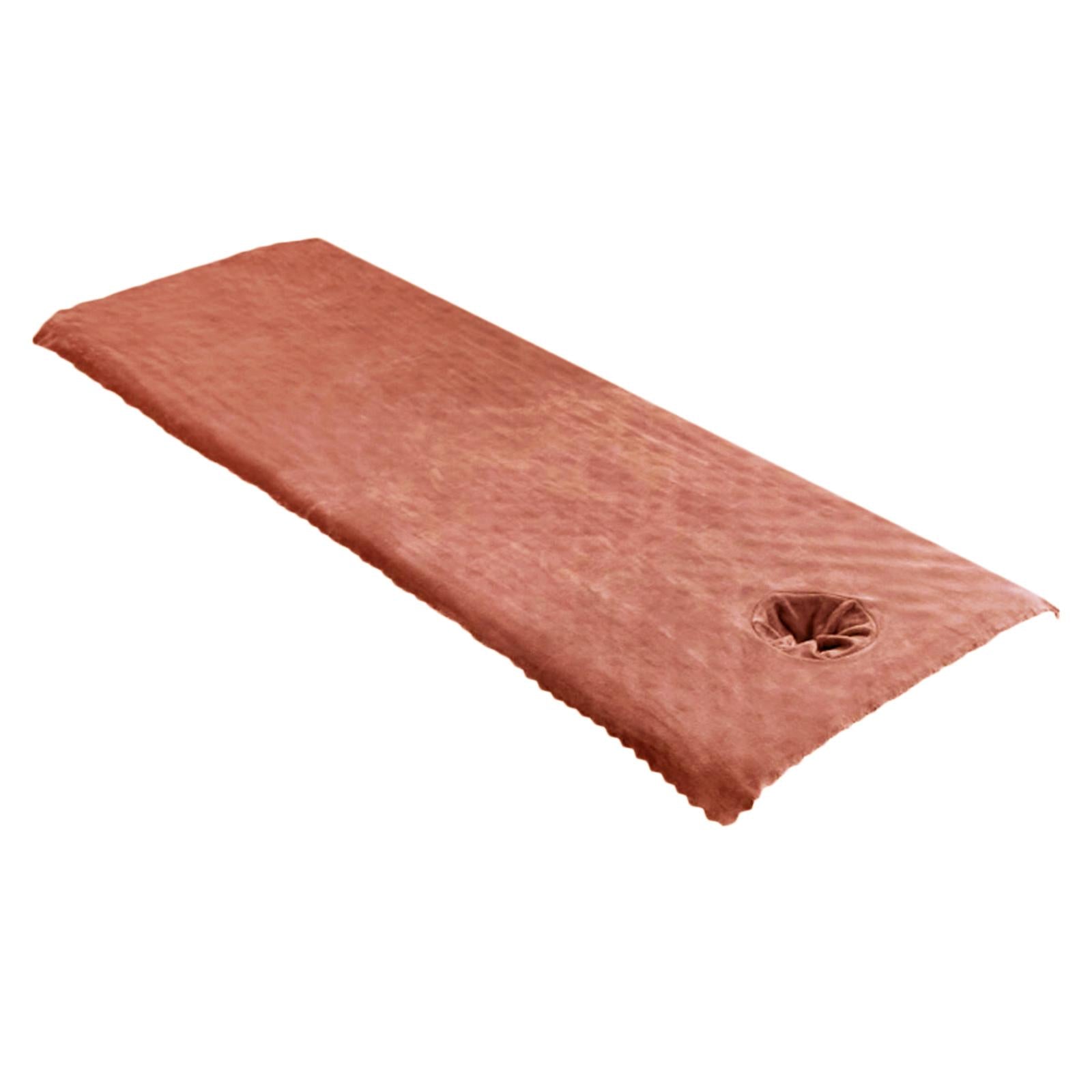 Massage Table Sheet Covers with Face Hole Polyester Fiber for Massage Bed Coffee