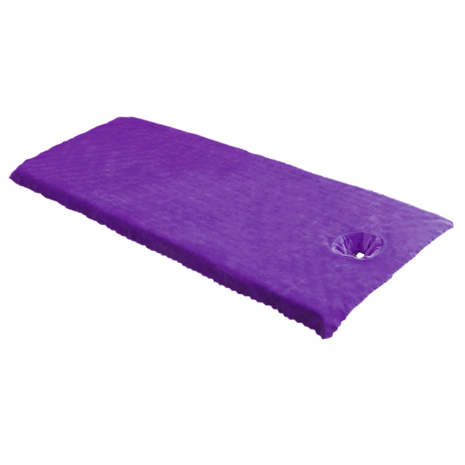Massage Table Sheet Covers with Face Hole Polyester Fiber for Massage Bed Purple
