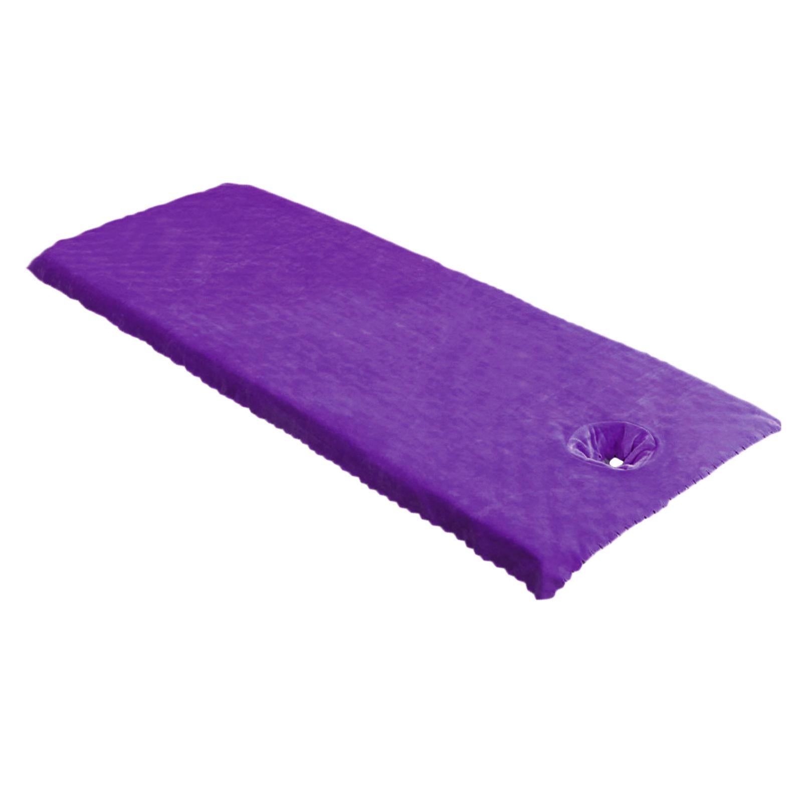 Massage Table Sheet Covers with Face Hole Polyester Fiber for Massage Bed Purple