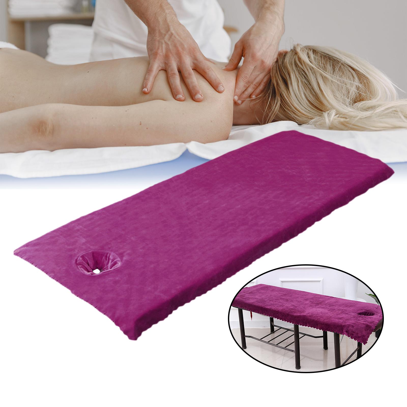 Massage Table Sheet Covers with Face Hole Polyester Fiber for Massage Bed Violets