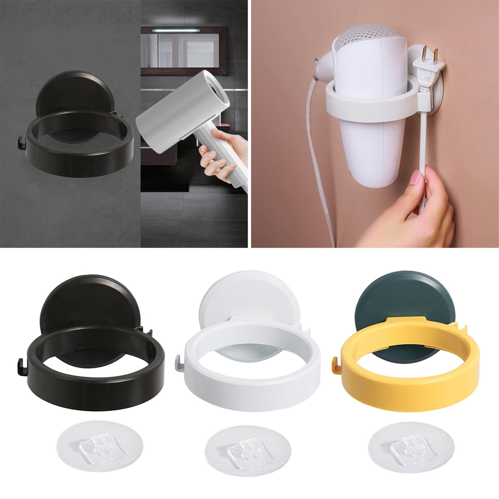 Hair Dryer Holder ABS Plastic Wall Mount for Hair Salons Bedroom black
