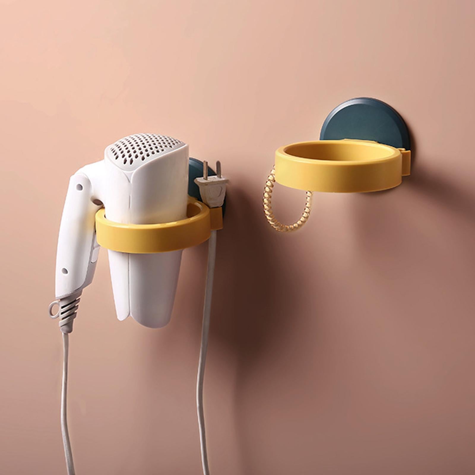 Hair Dryer Holder ABS Plastic Wall Mount for Hair Salons Bedroom yellow