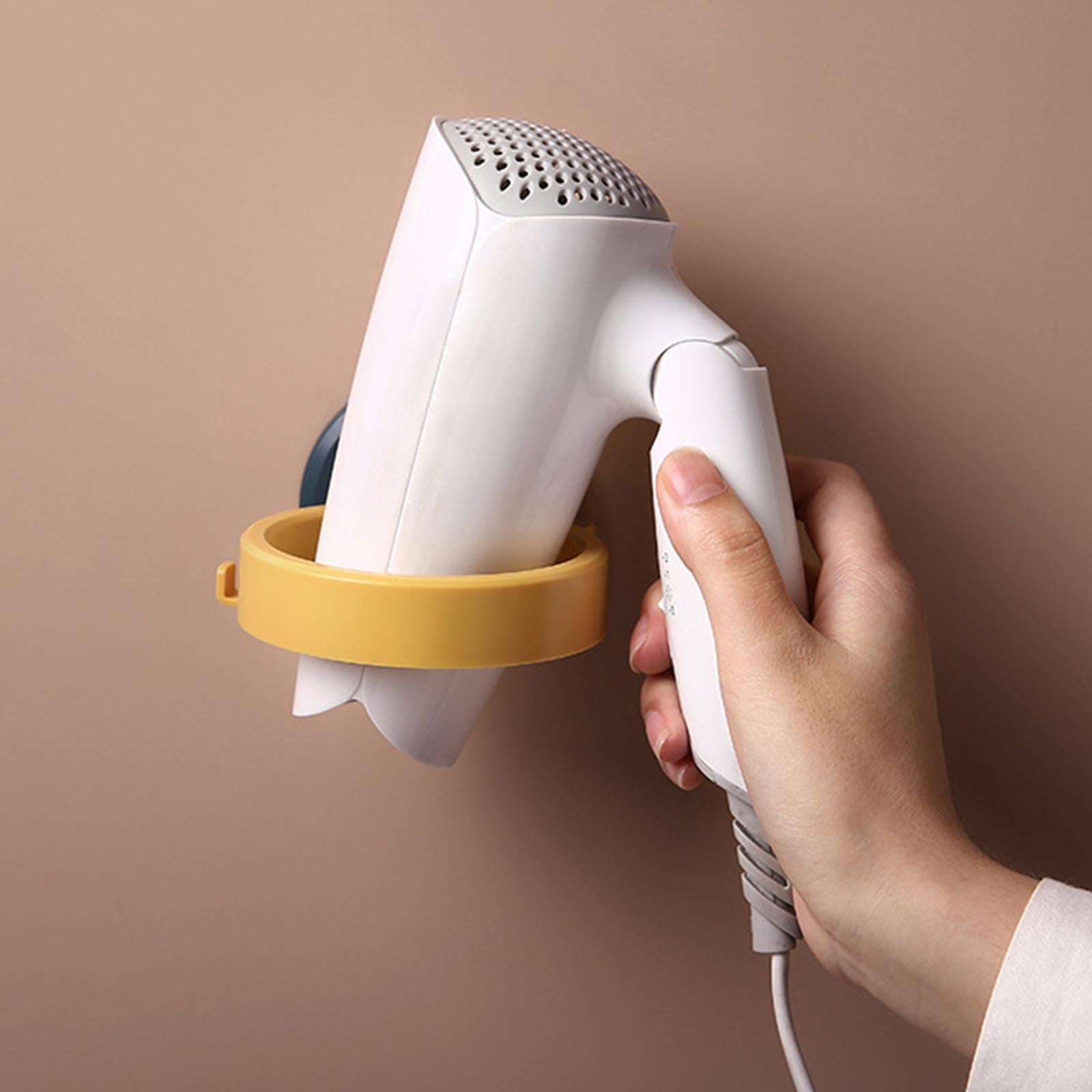 Hair Dryer Holder ABS Plastic Wall Mount for Hair Salons Bedroom yellow