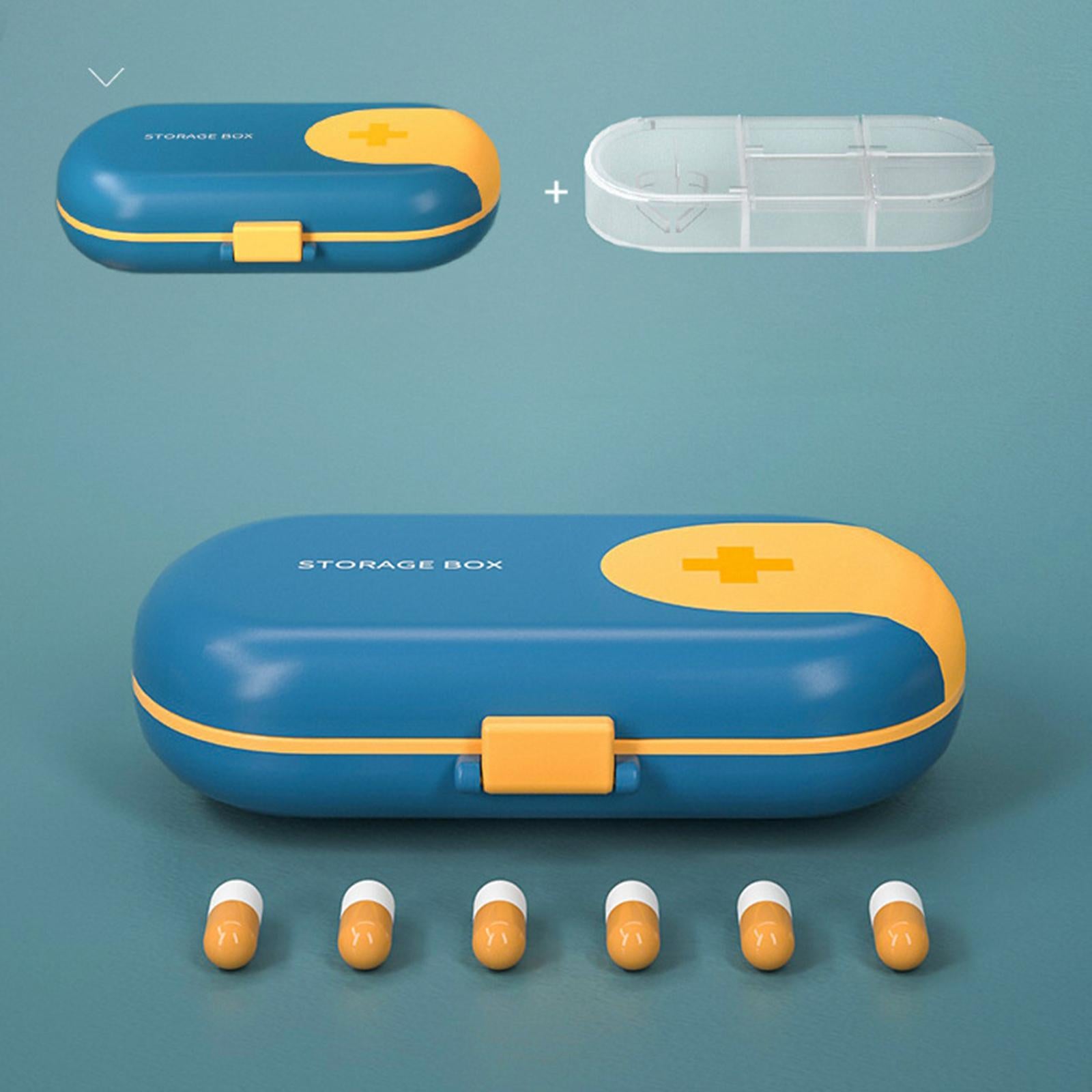 Travel Pill Organizer Moisture Proof Holder for Purse Travel Purse Pocket Blue