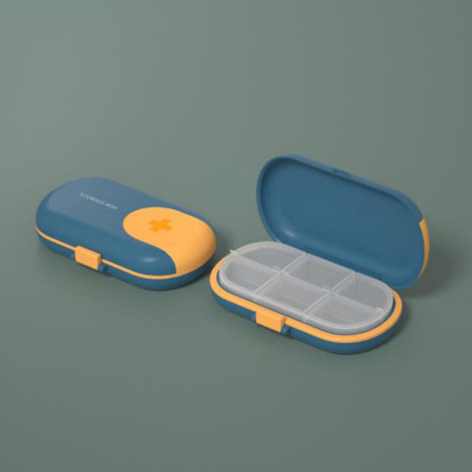 Travel Pill Organizer Moisture Proof Holder for Purse Travel Purse Pocket Blue