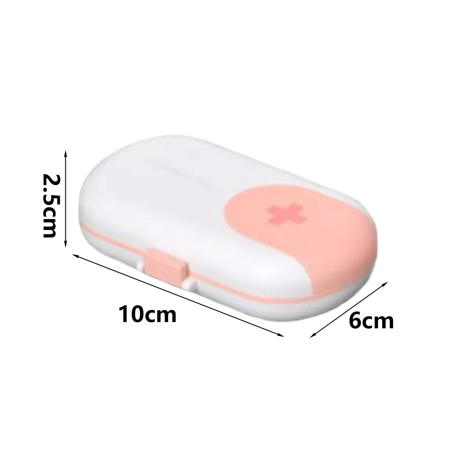 Travel Pill Organizer Moisture Proof Holder for Purse Travel Purse Pocket Pink White