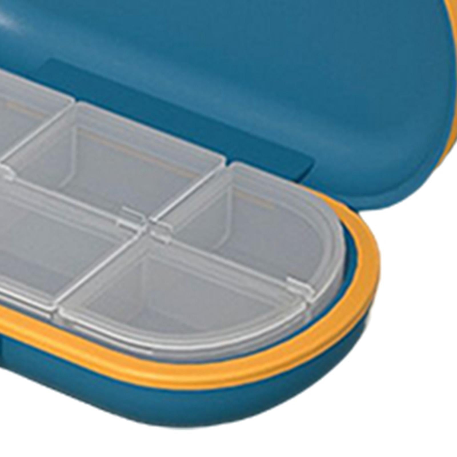Portable Medicine Storage Box with Pill Cutter for Capsule Travel Elders Blue