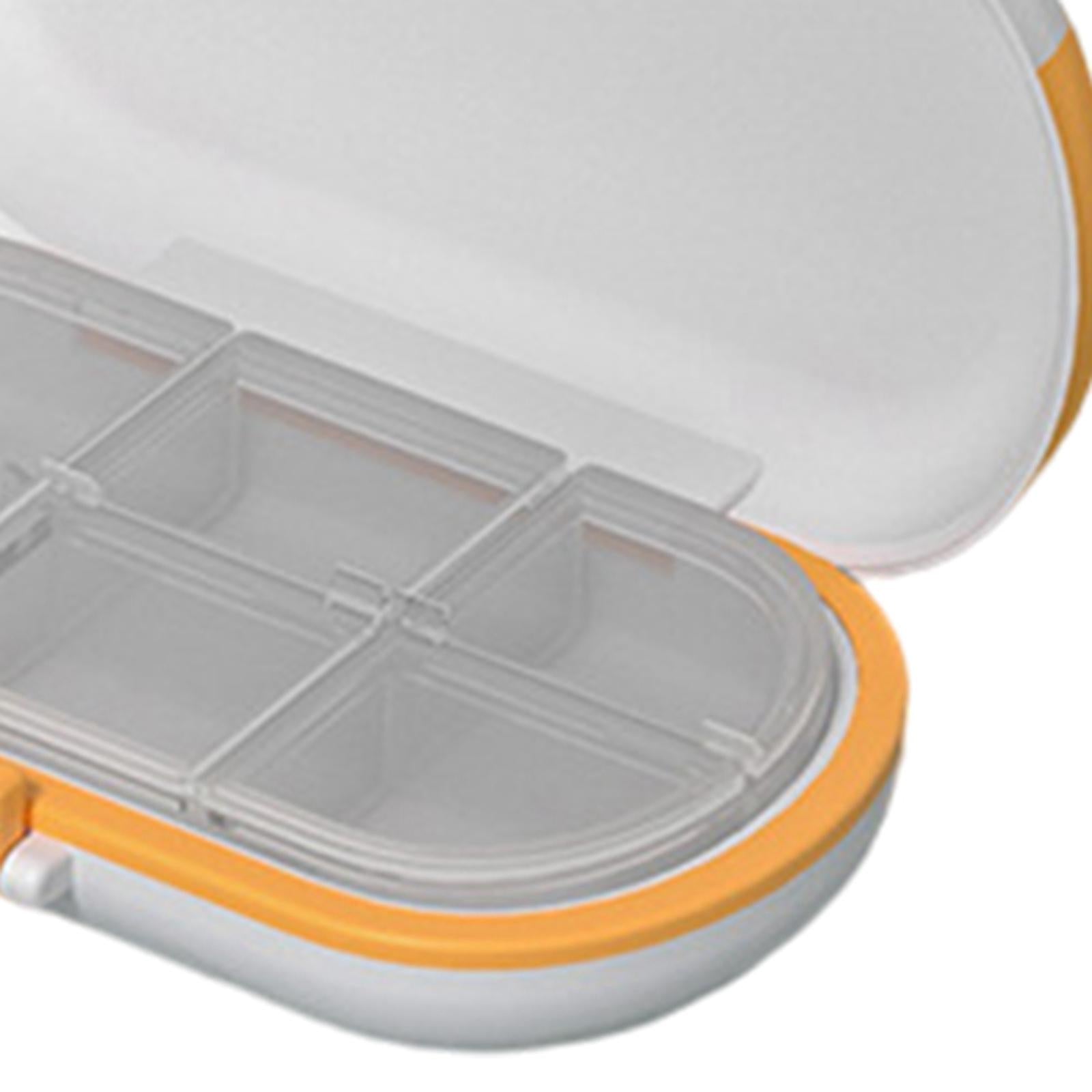 Portable Medicine Storage Box with Pill Cutter for Capsule Travel Elders White