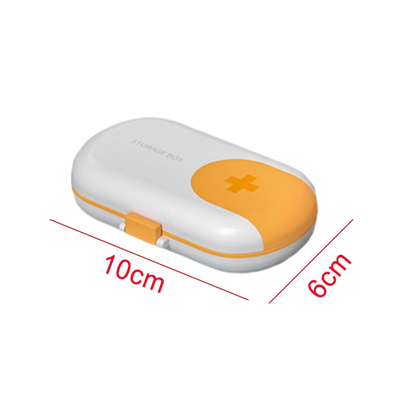 Portable Medicine Storage Box with Pill Cutter for Capsule Travel Elders White