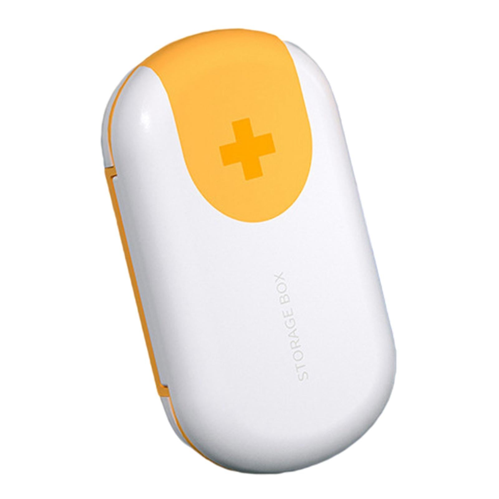 Portable Medicine Storage Box with Pill Cutter for Capsule Travel Elders White
