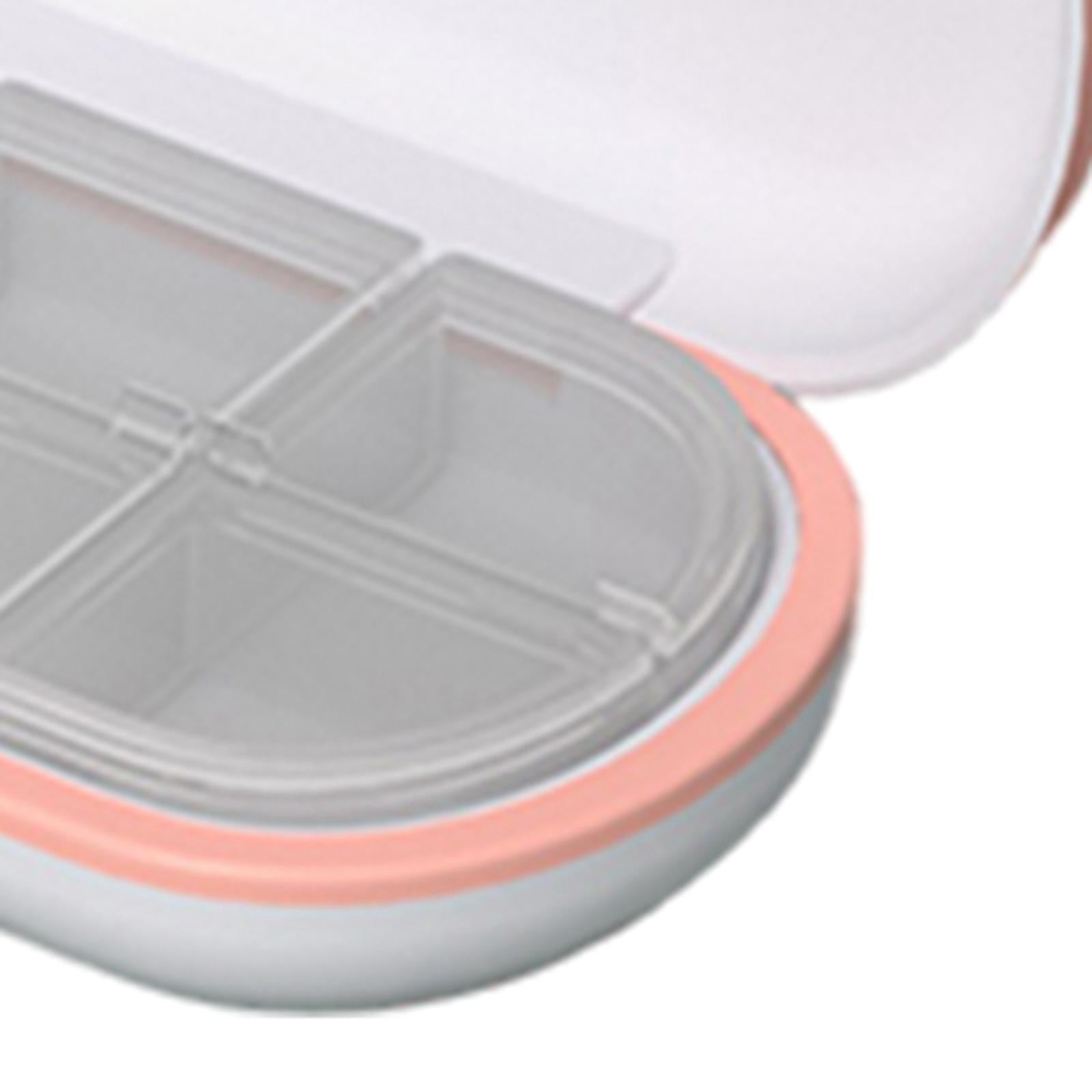 Portable Medicine Storage Box with Pill Cutter for Capsule Travel Elders Yellow Pink