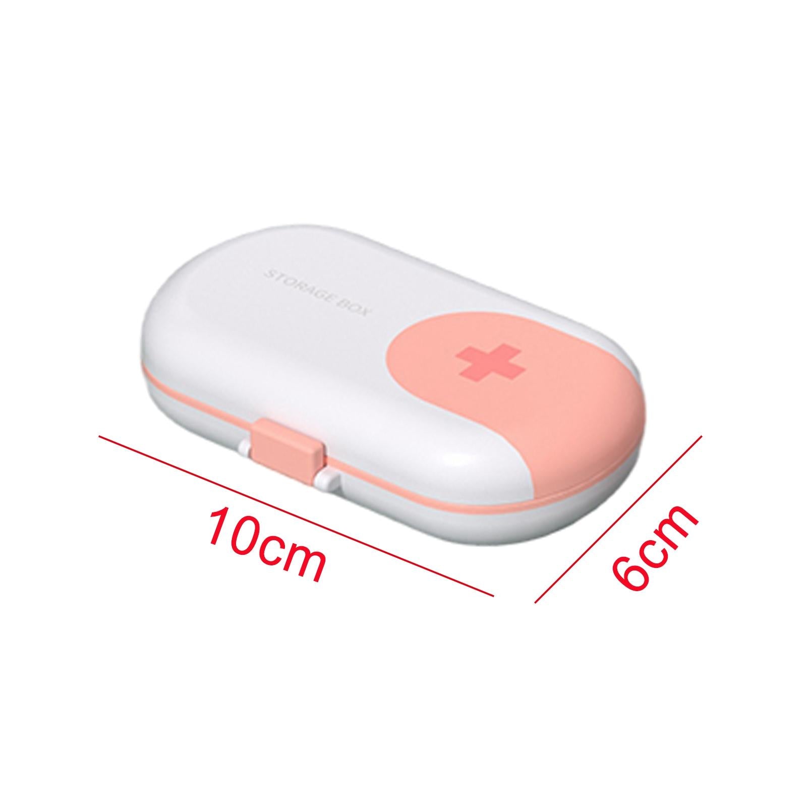 Portable Medicine Storage Box with Pill Cutter for Capsule Travel Elders Yellow Pink