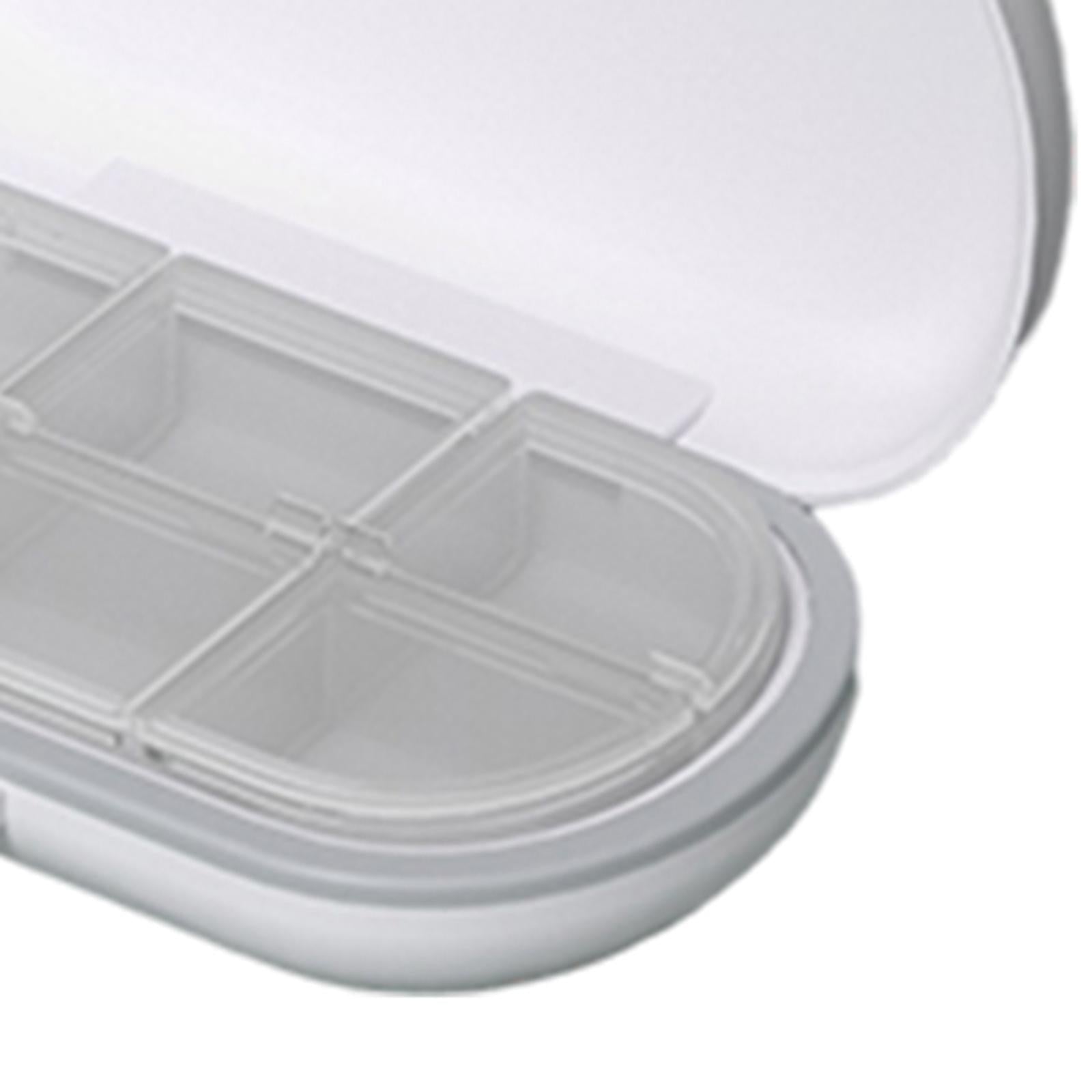 Portable Medicine Storage Box with Pill Cutter for Capsule Travel Elders Gray