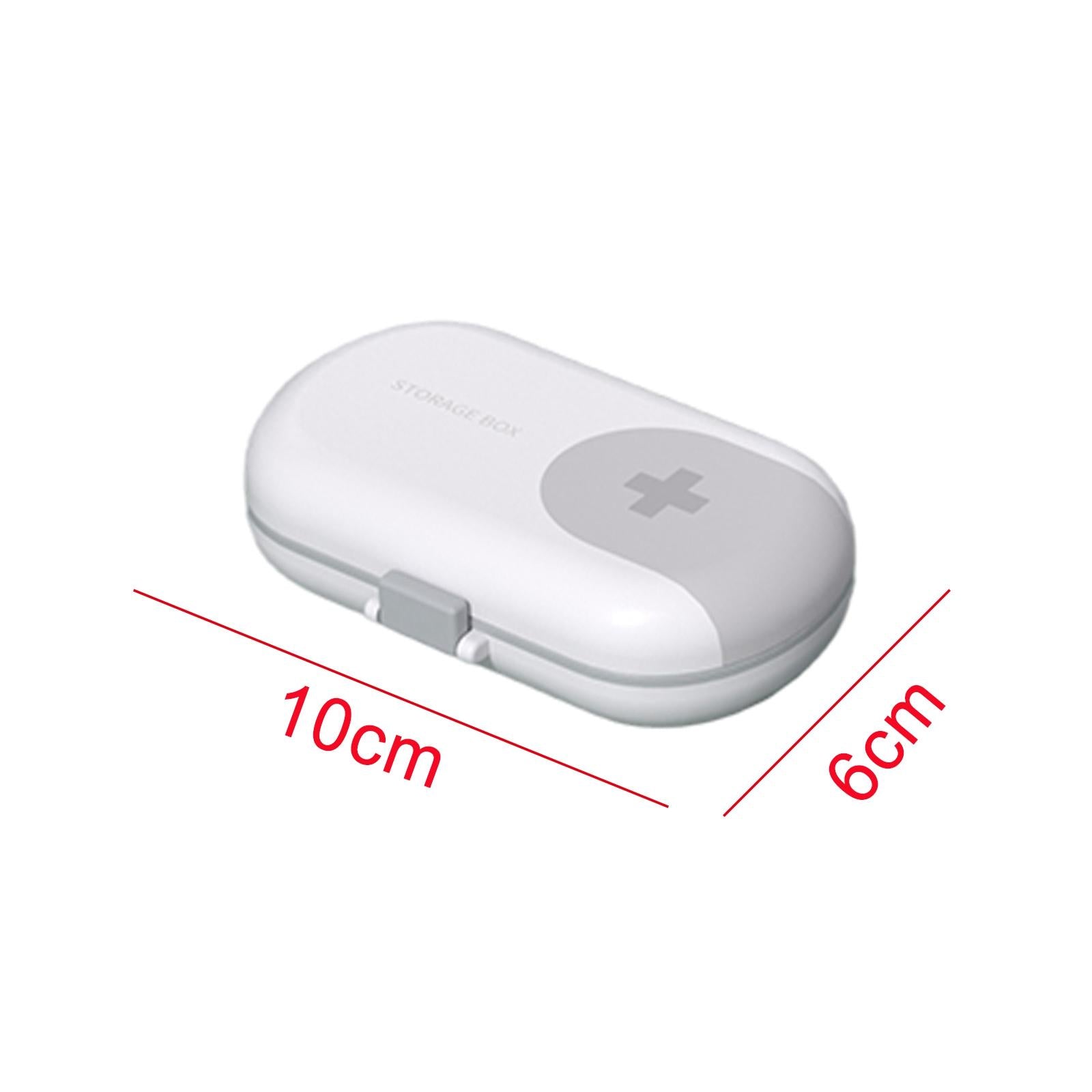 Portable Medicine Storage Box with Pill Cutter for Capsule Travel Elders Gray