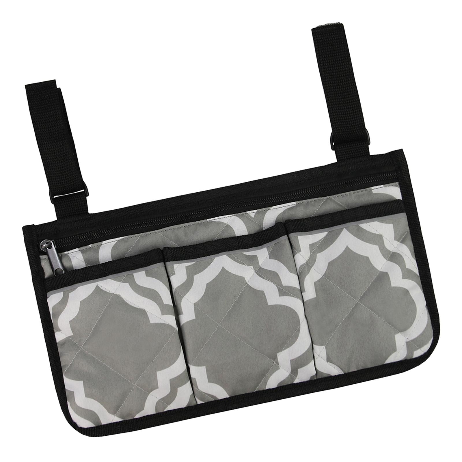 Side Pouch Armrest Rollator Holder Storage Bag for Wheelchair Snacks Parent Gray
