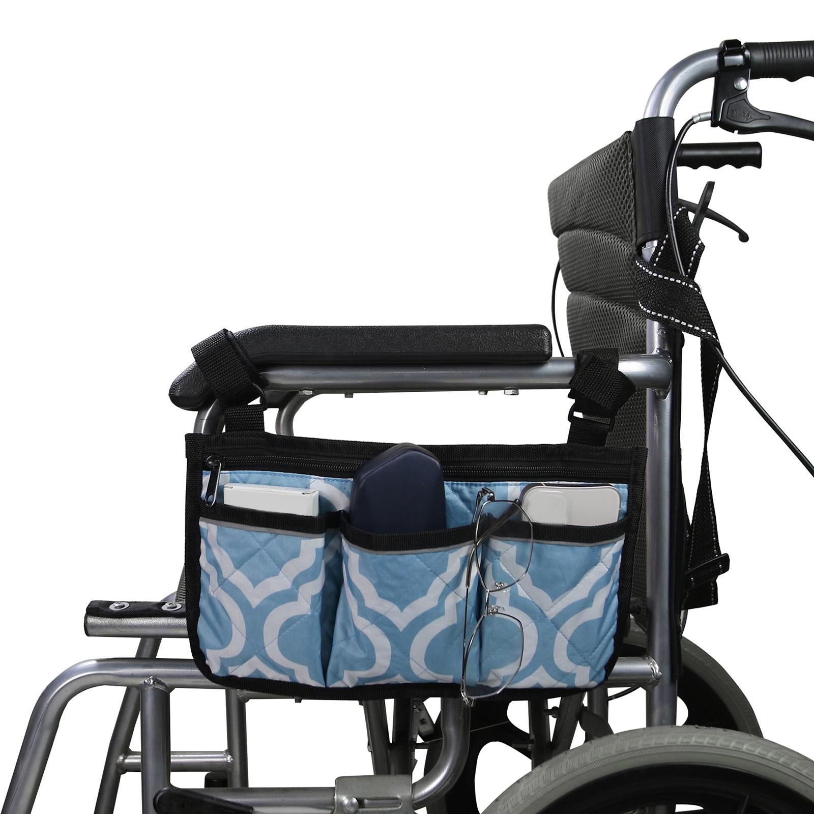 Side Pouch Armrest Rollator Holder Storage Bag for Wheelchair Snacks Parent Gray