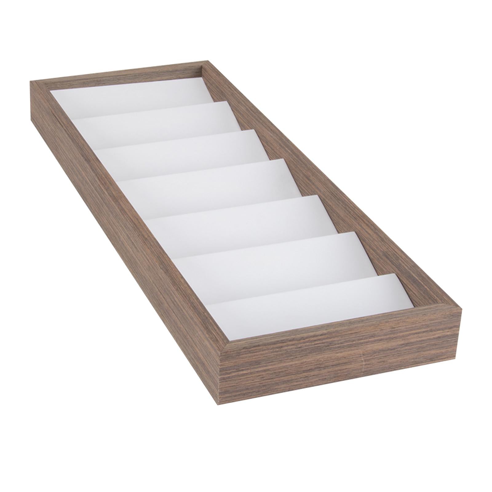 7 Compartment Wooden Glasses Storage Box Velvet Lining Jewelry Container