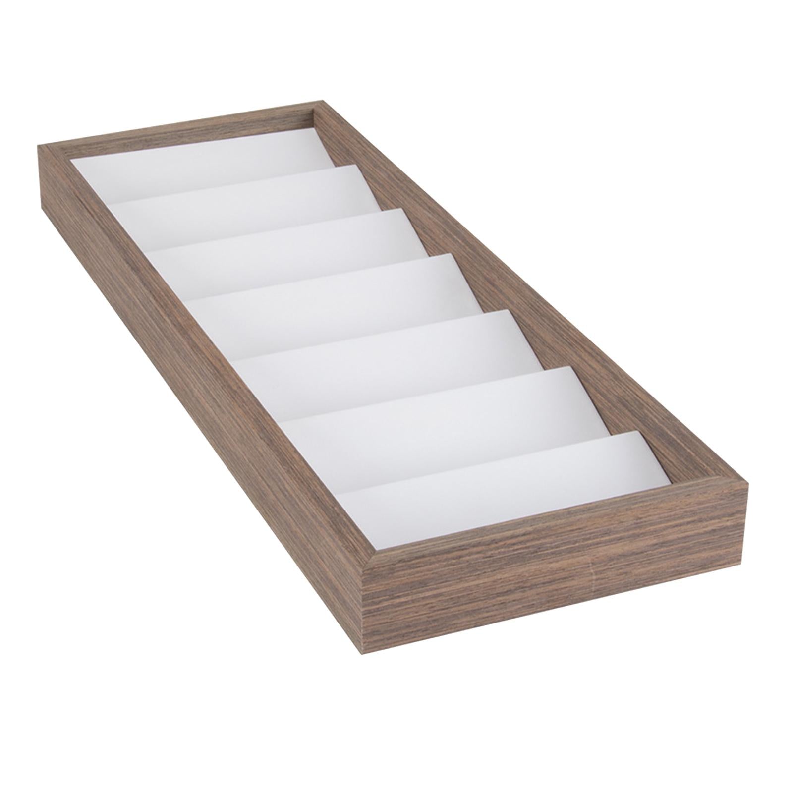 7 Compartment Wooden Glasses Storage Box Velvet Lining Jewelry Container