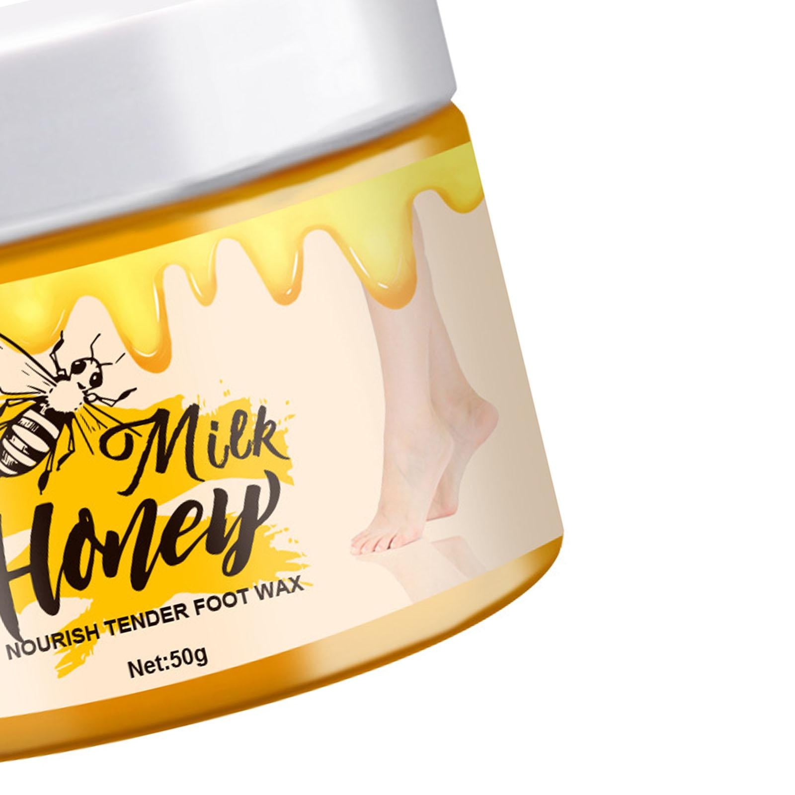 Natural Milk Honey Wax Foot Mask Nourish Roughness Foot Soothing Care 50g