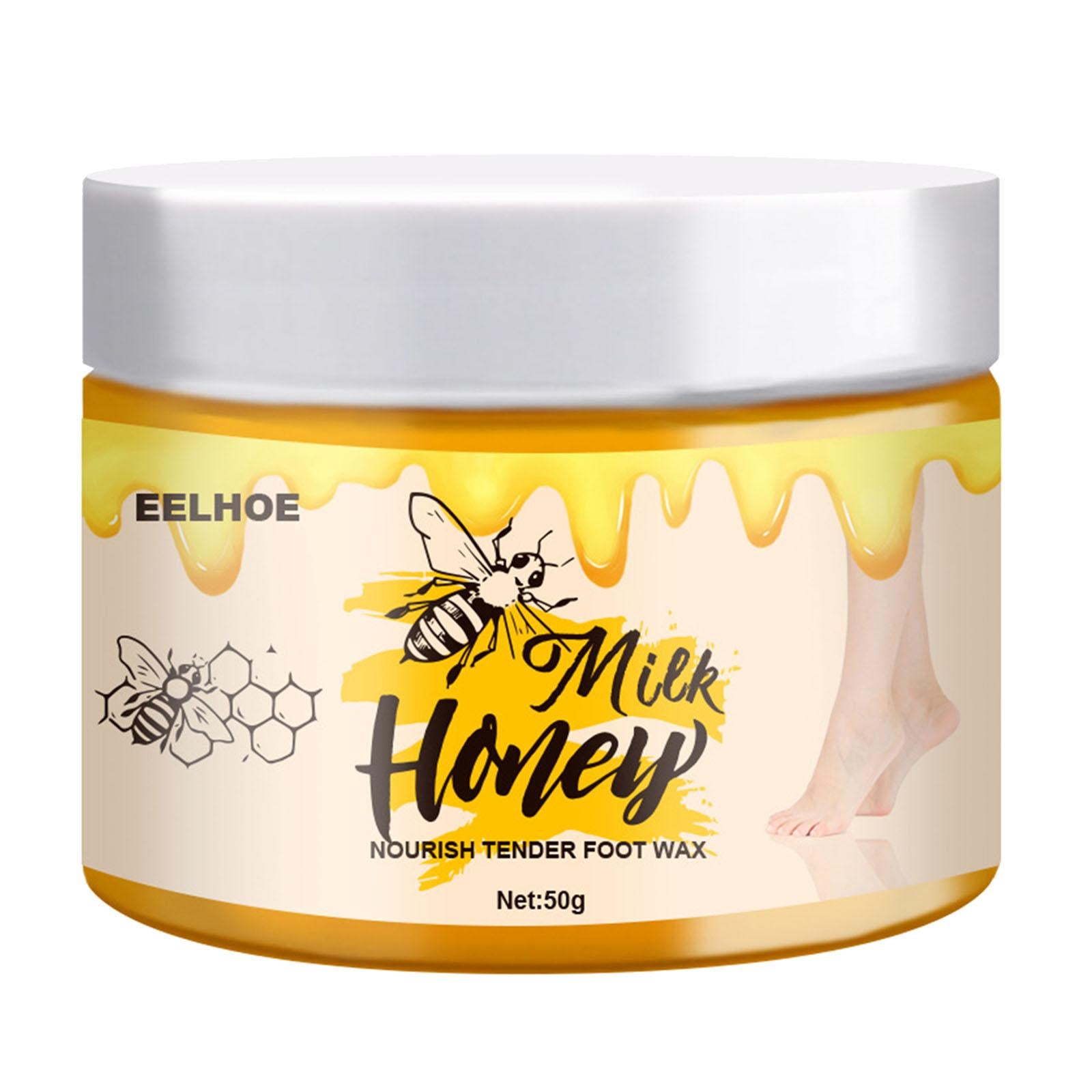 Natural Milk Honey Wax Foot Mask Nourish Roughness Foot Soothing Care 50g