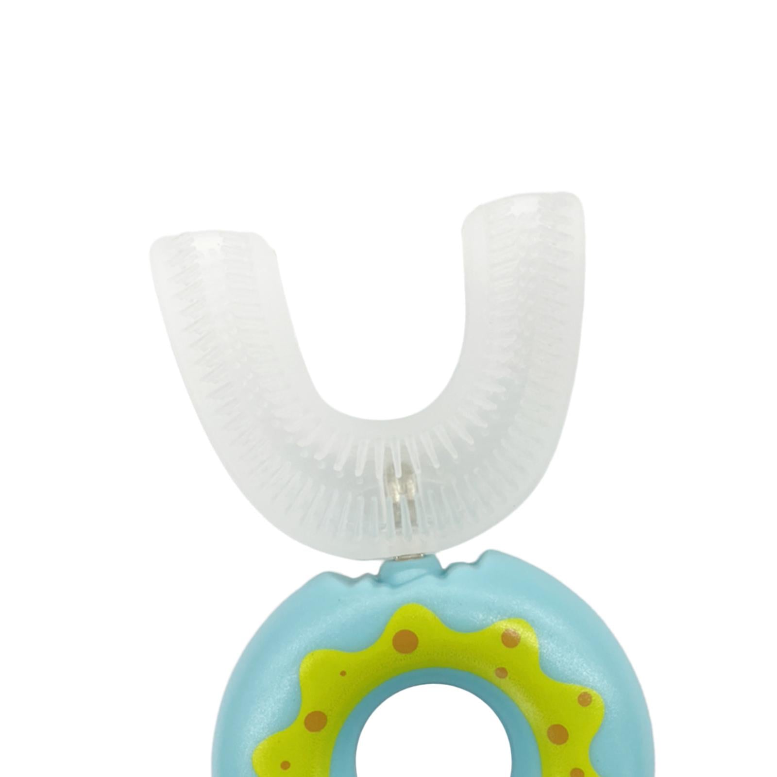 U Shaped Manual Kids Toothbrush Oral Cleaning for Kids Baby Blue 6-12 Years