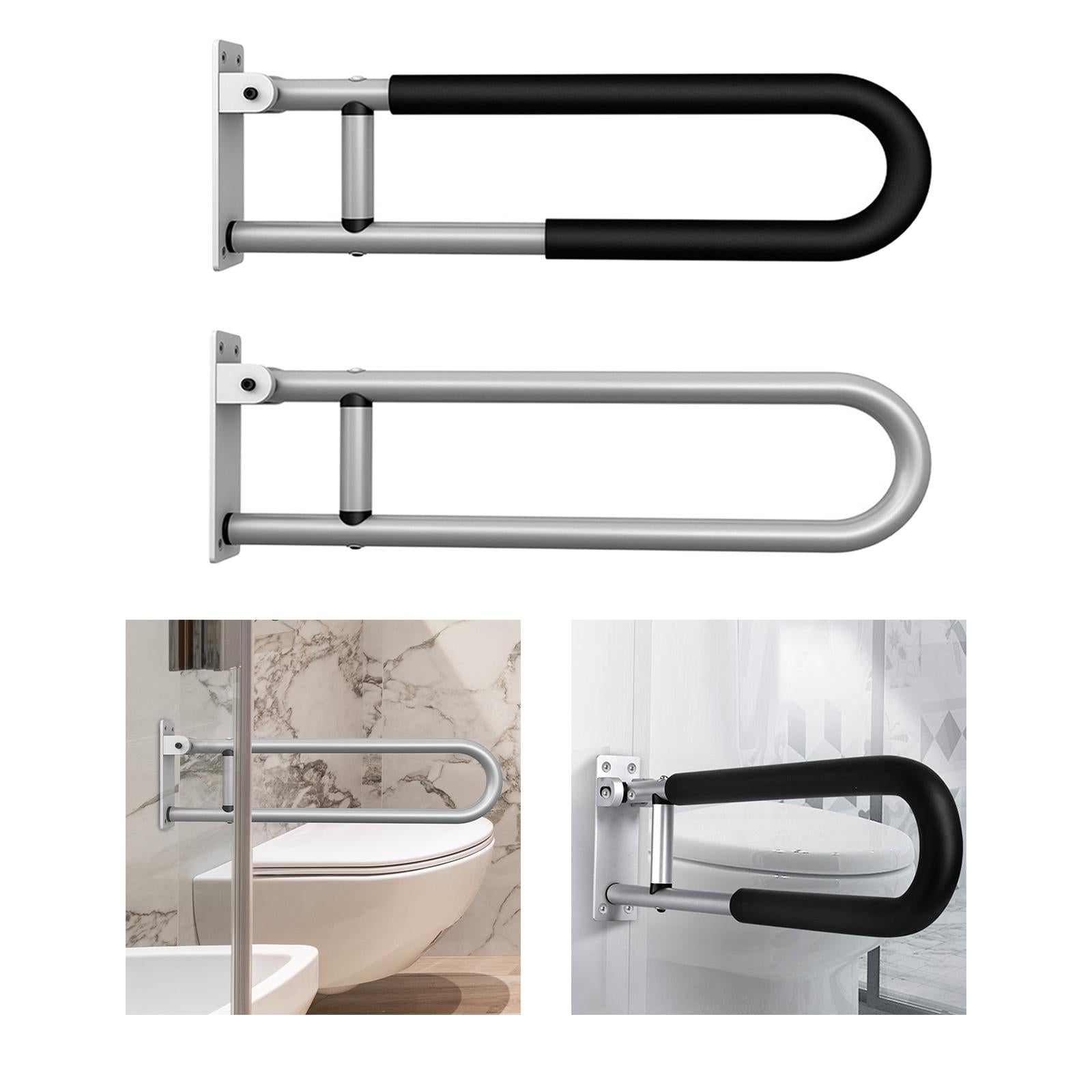 Shower Assist Wall Mount Elderly Disabled Toilet Aid Folding Safety Silver