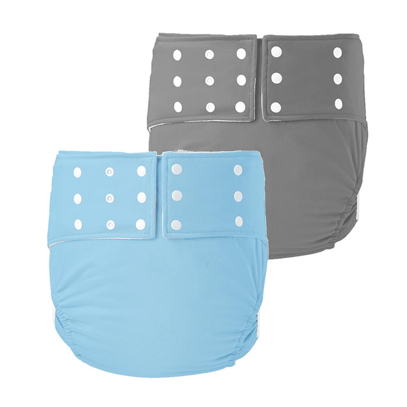 Large Adult Cloth Diaper Reusable Underwear for Seniors Men Women Dark Gray