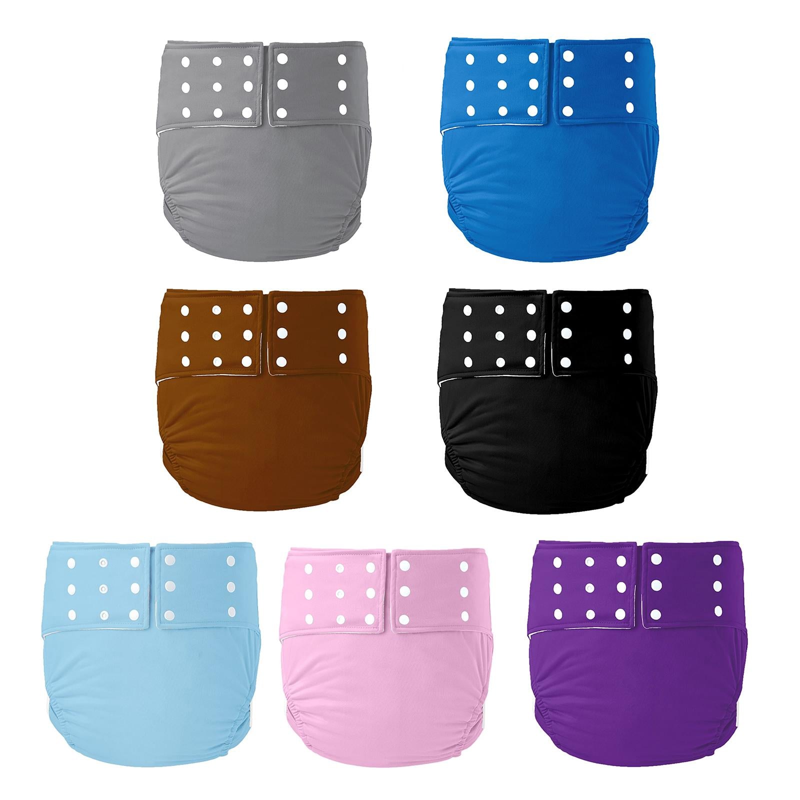 Large Adult Cloth Diaper Reusable Underwear for Seniors Men Women Dark Gray