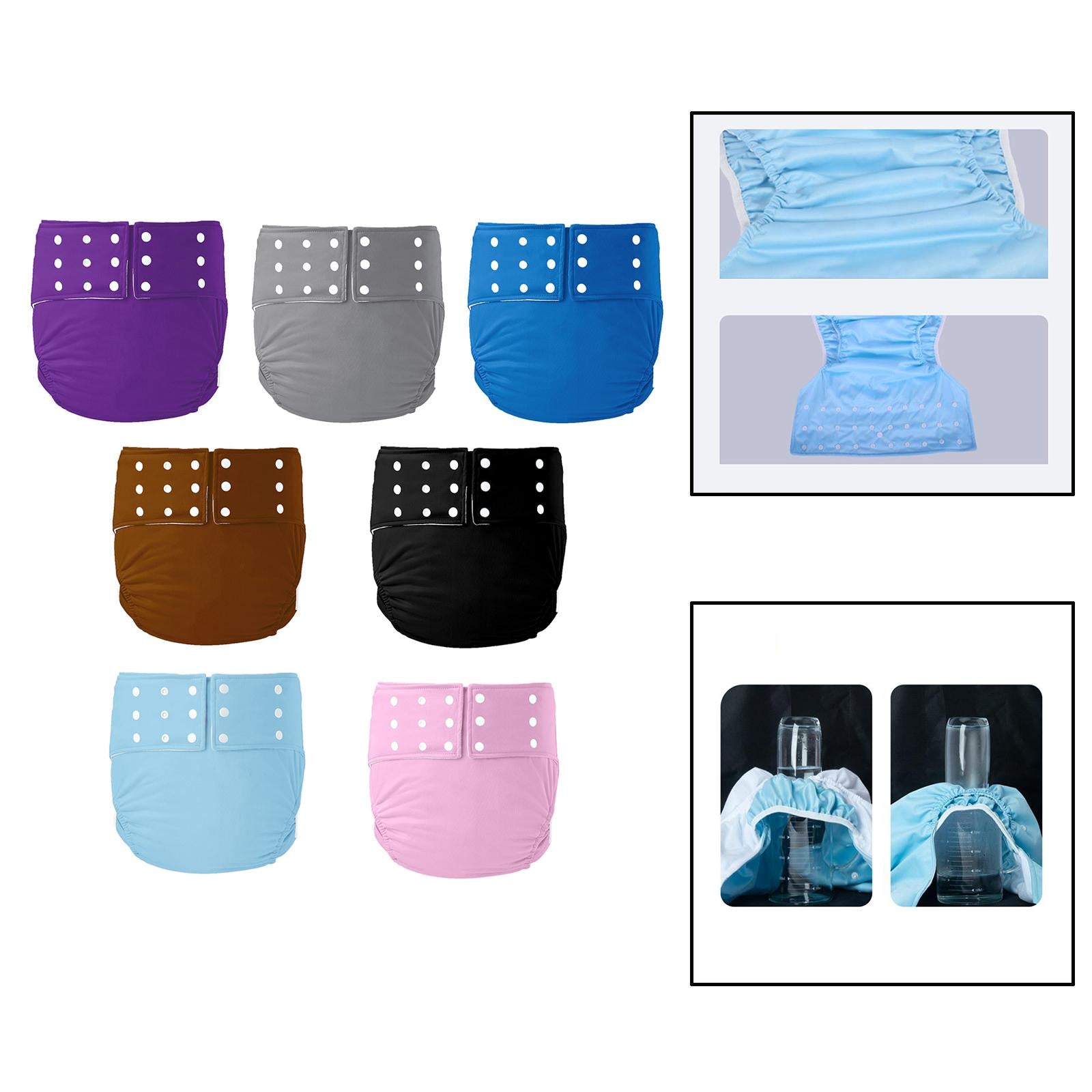 Large Adult Cloth Diaper Reusable Underwear for Seniors Men Women Dark Gray